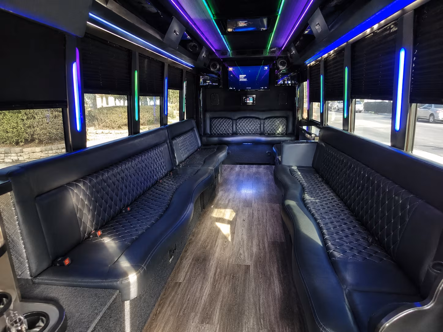 Elk Grove Bachelor & Bachelorette Transportation party bus exterior