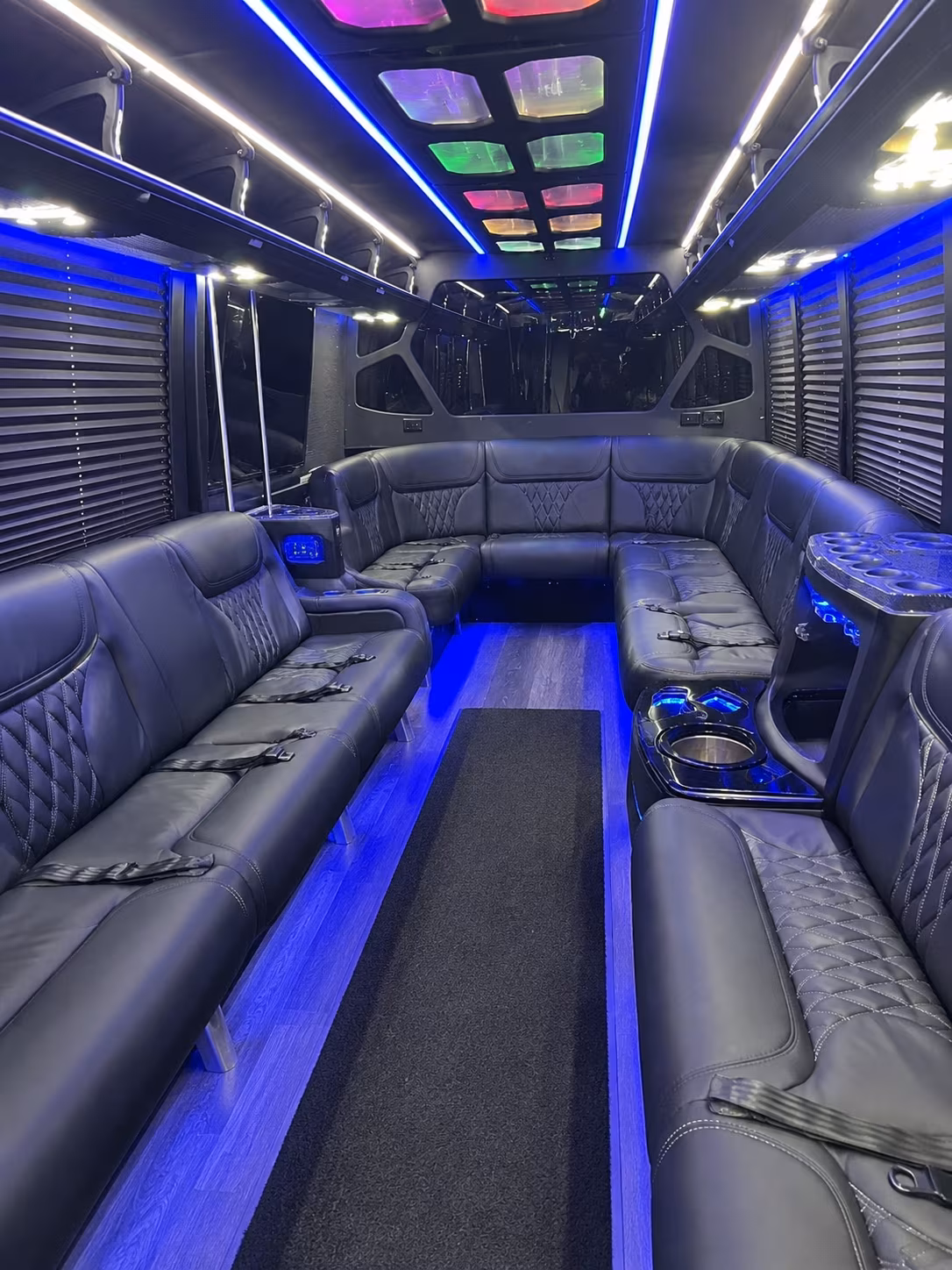 Elk Grove Bachelor & Bachelorette Transportation party bus interior
