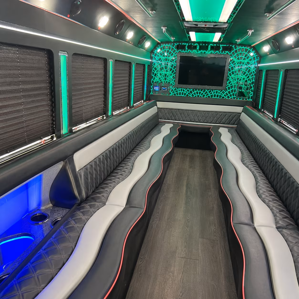 Elk Grove Birthday, Sweet 16, & Quinceañera Transportation party bus exterior