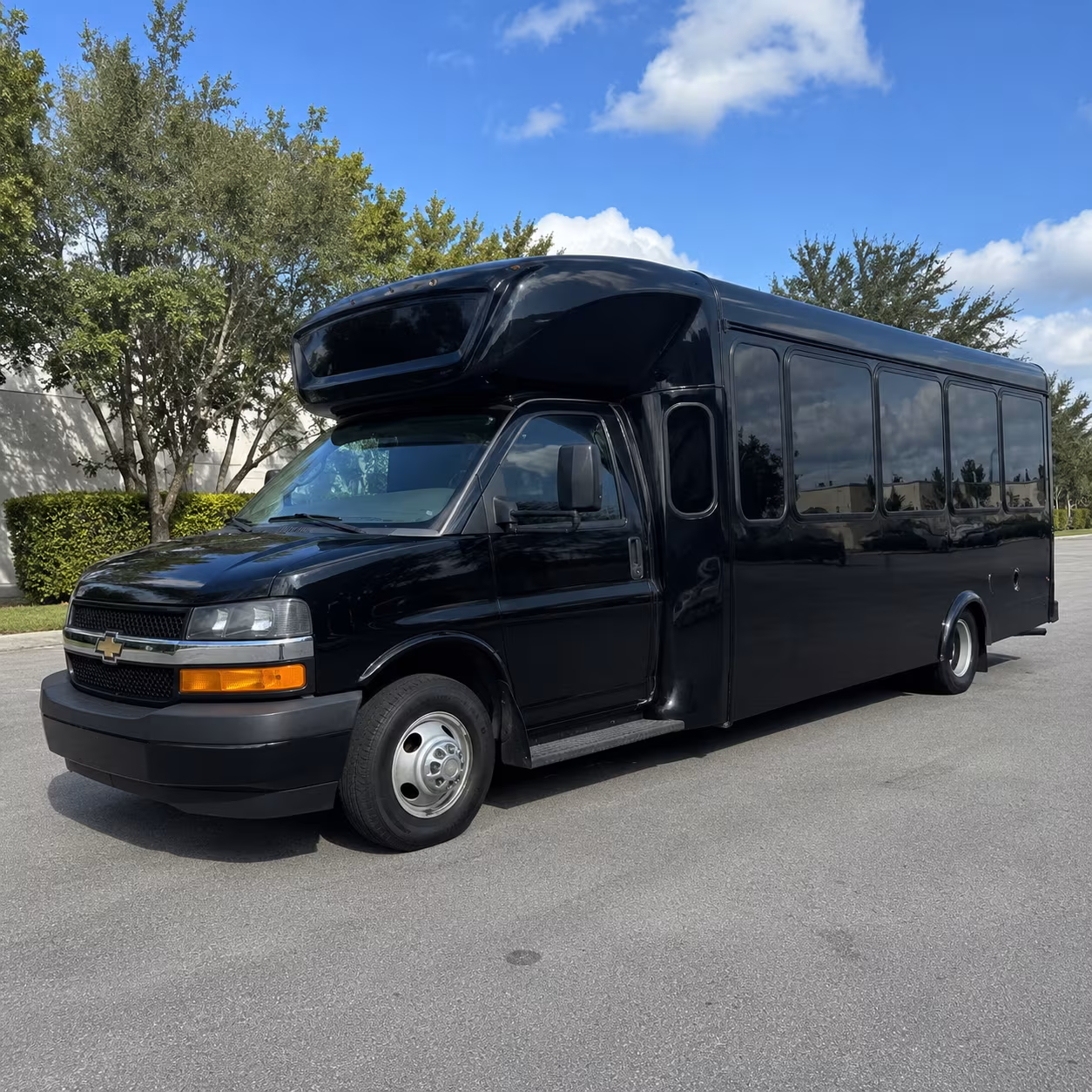 Elk Grove Private Event Transportation party bus exterior