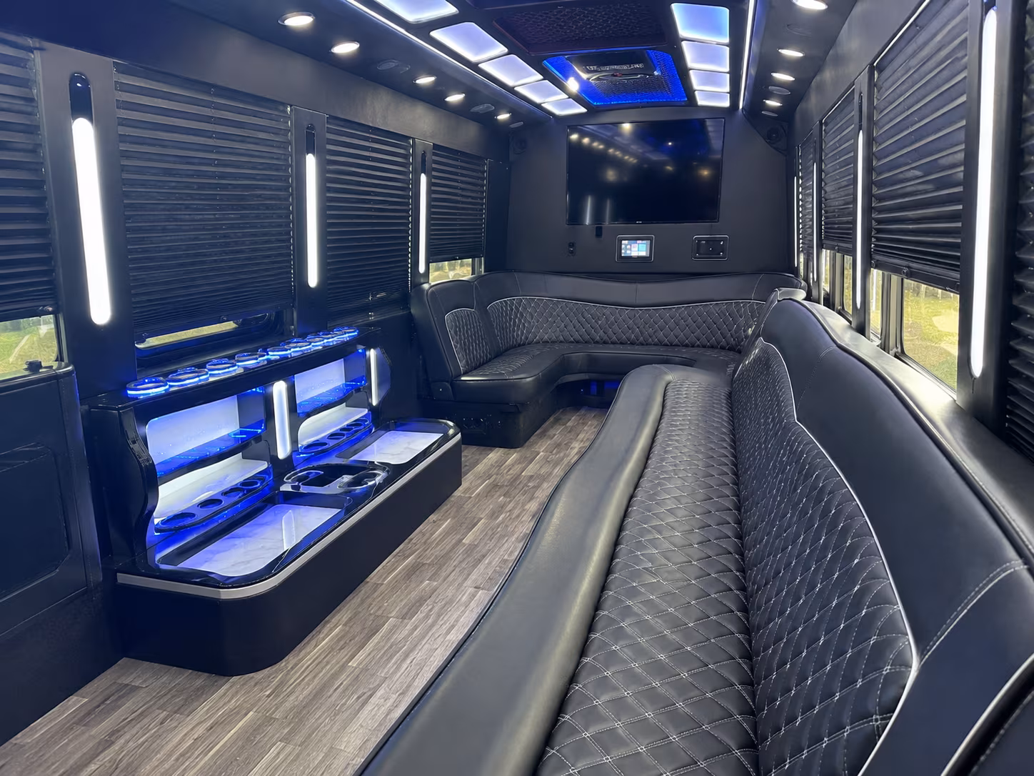 Elk Grove Private Event Transportation party bus exterior