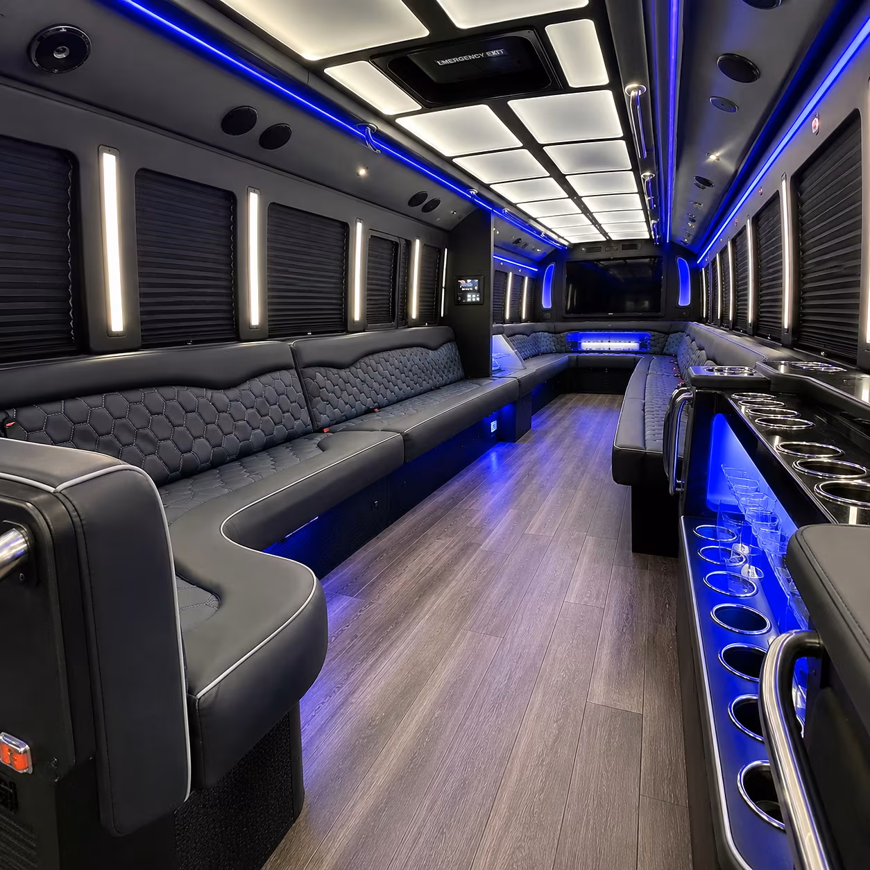 Elk Grove Prom & Homecoming Transportation party bus interior
