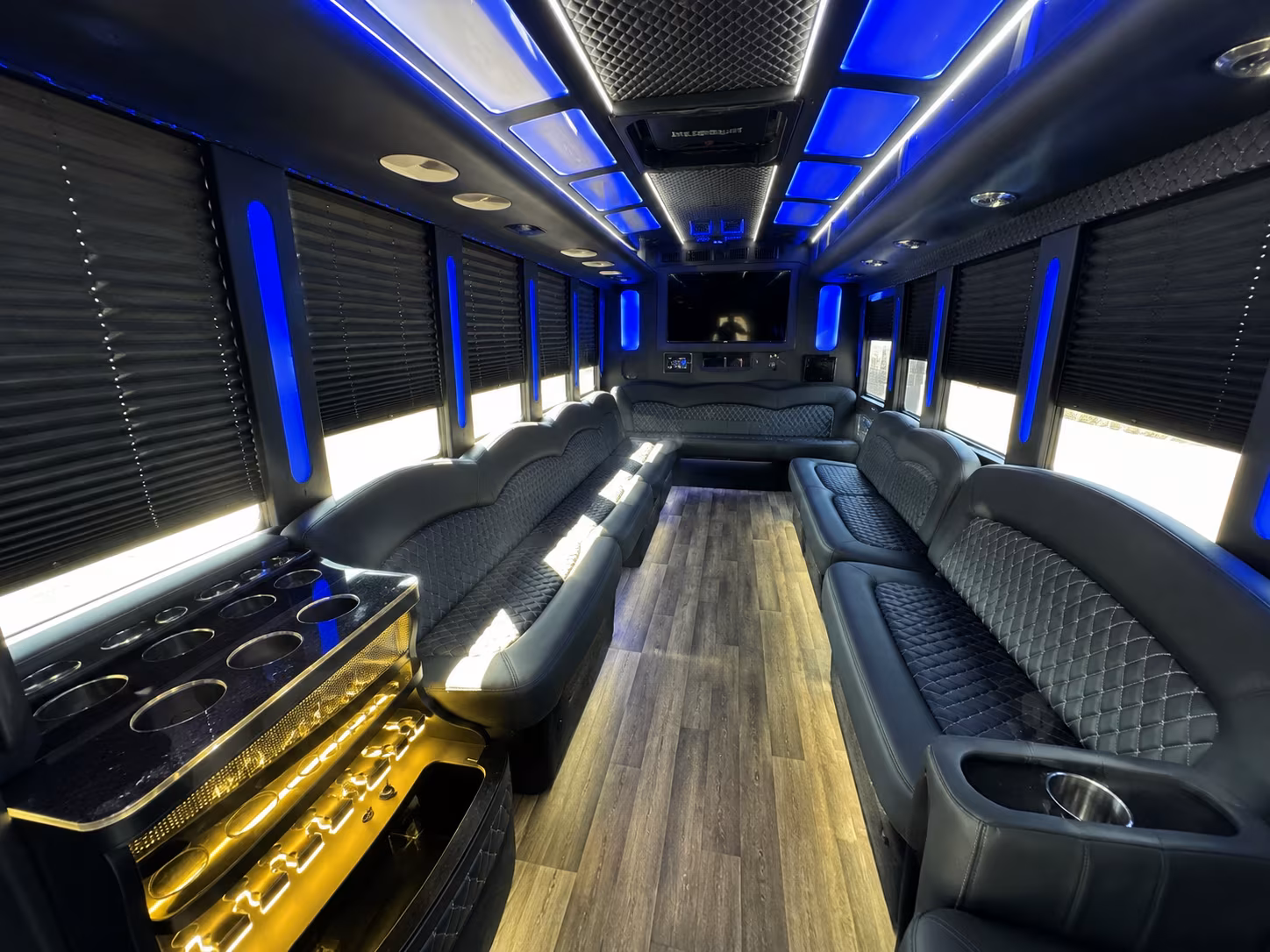 Elk Grove Sporting Event Transportation party bus exterior