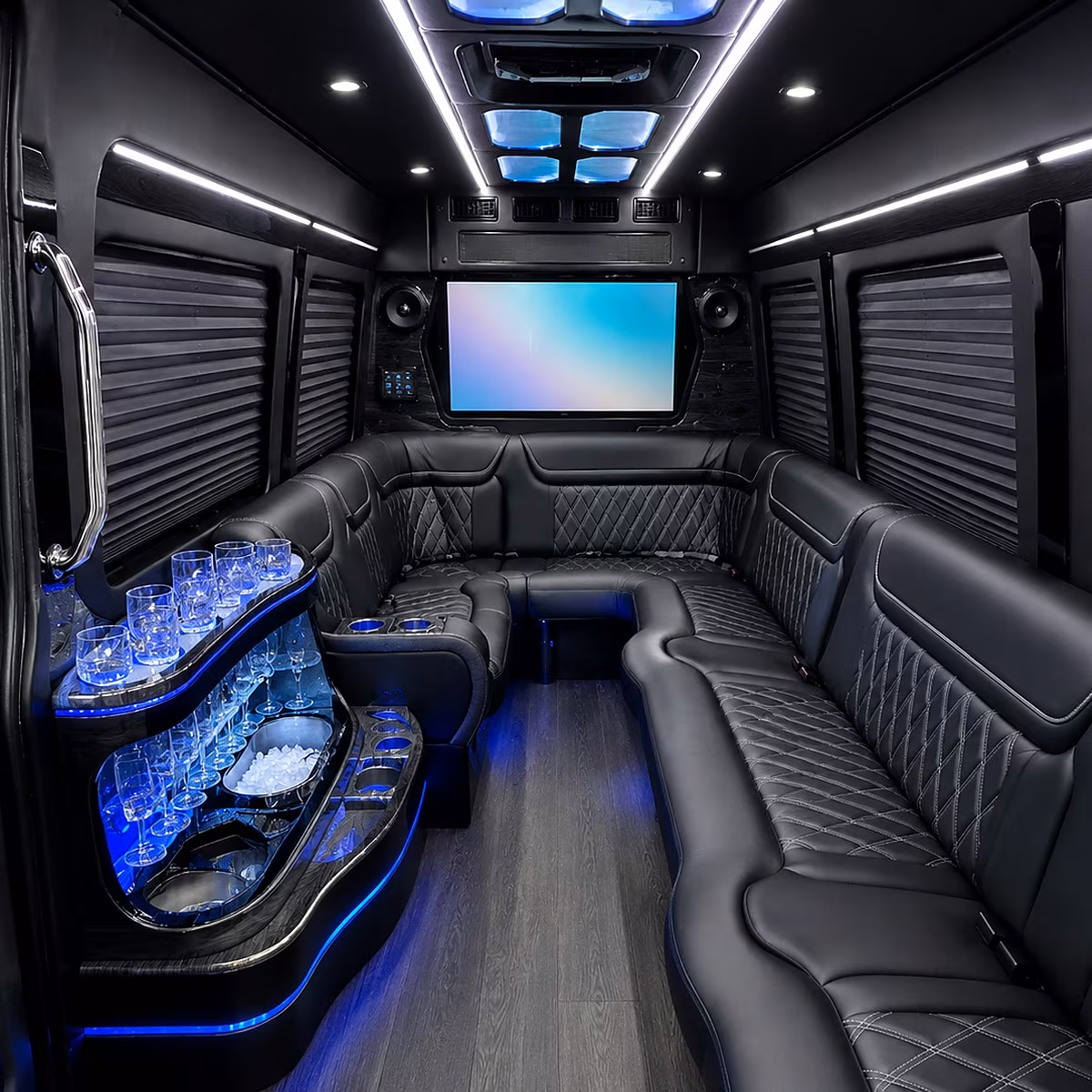Elk Grove Sporting Event Transportation party bus interior