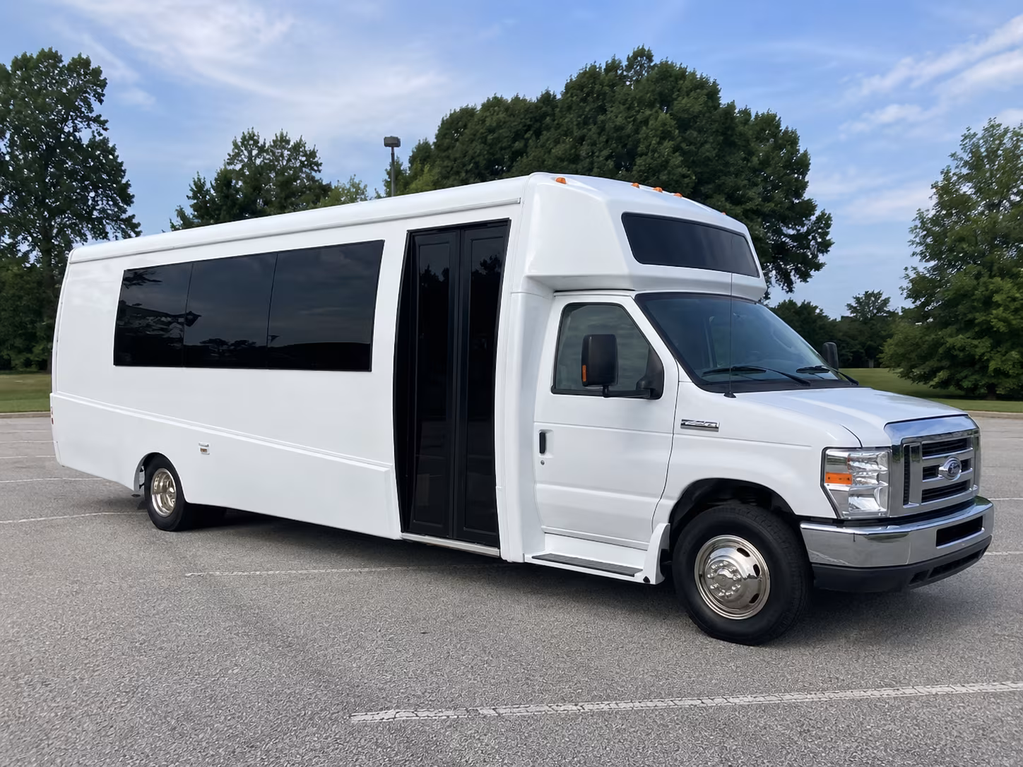 Elk Grove Wedding Transportation party bus exterior