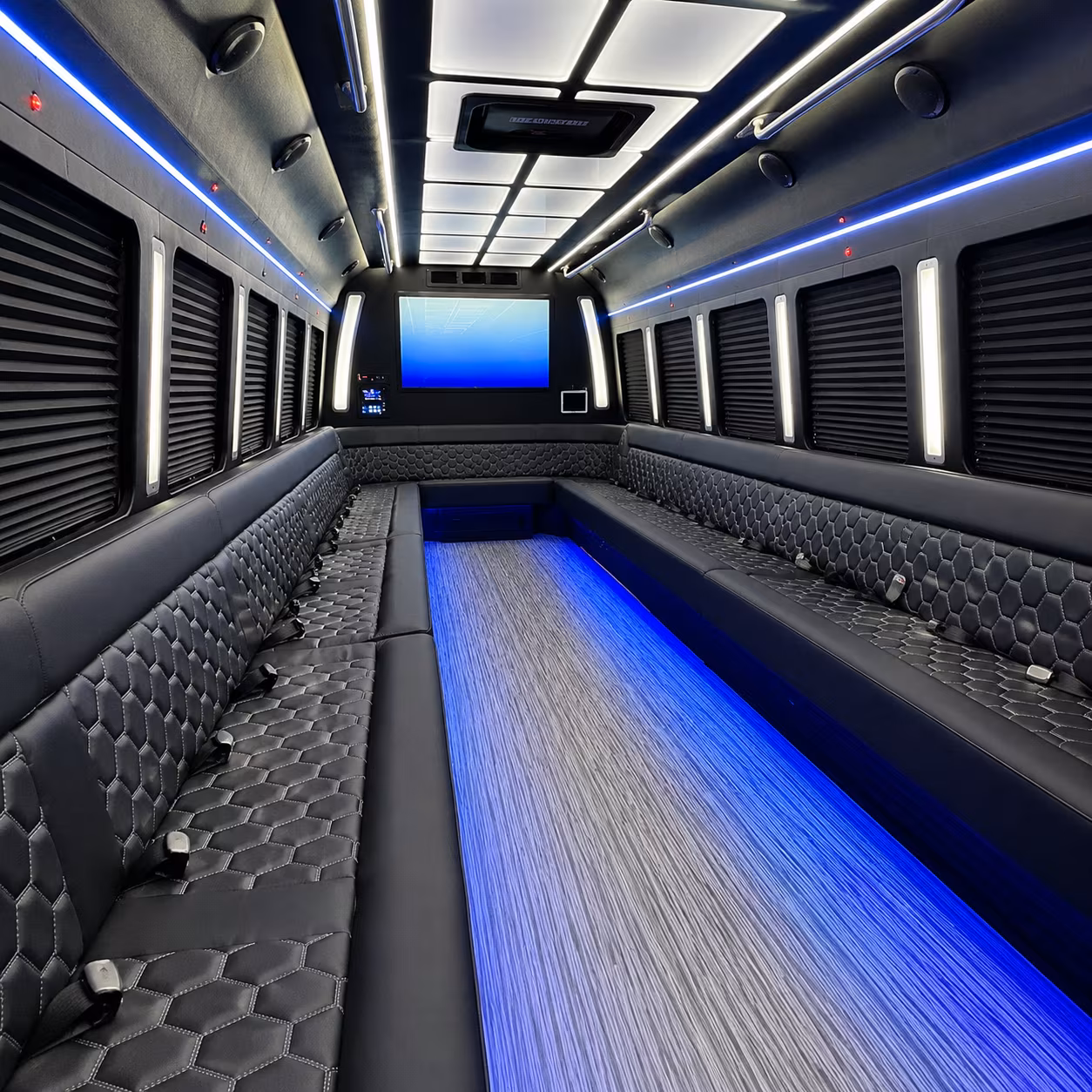 Elk Grove Wedding Transportation party bus exterior