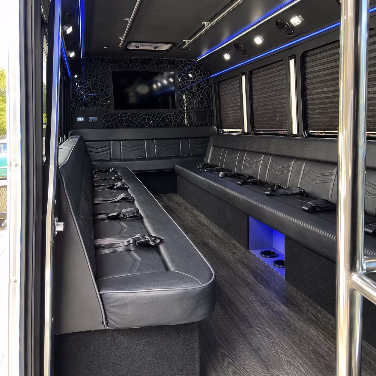 Elk Grove Wedding Transportation party bus exterior